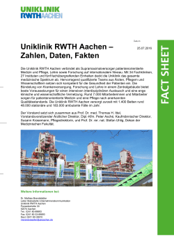 Uniklinik RWTH Aachen – Zahlen, Daten, Fakten