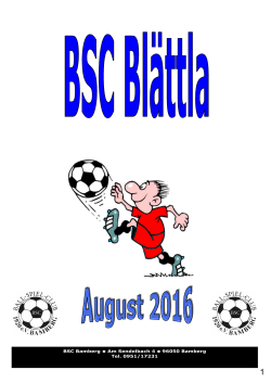 BSC-Blättla August 2016 - Aktuelles - Webseite Ball-Spiel