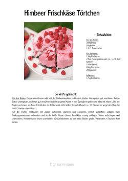Himbeer Frischk&auml;se T&ouml;rtchen