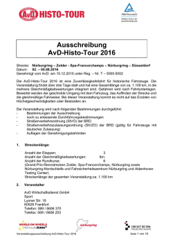 Ausschreibung AvD-Histo