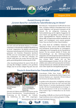 Wannsee Brief - Der Golf- und Land-Club Berlin