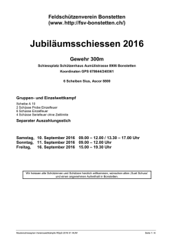 Schiessplan - FSV Bonstetten