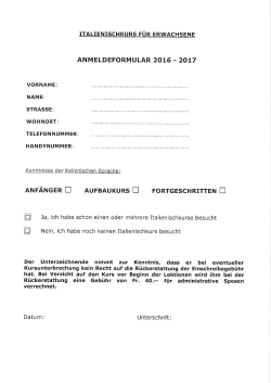 Anmeldeformular 2016