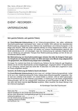 Informationsblatt zum Eventrekorder