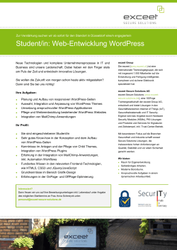 Student/in: Web-Entwicklung WordPress