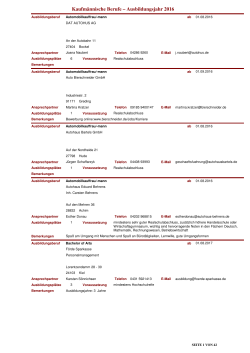 Kaufmännische Berufe – Ausbildungsjahr 2016