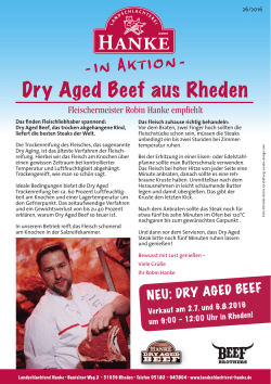 Dry Aged Beef aus Rheden