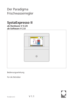 Der Paradigma Frischwasserregler SystaExpresso II