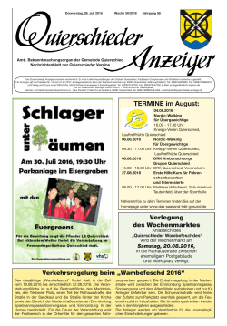 TERMINE im August - Gemeinde Quierschied