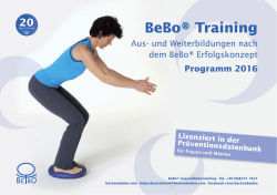 BeBo ® Aus-/Weiterbildungsbroschüre 2016