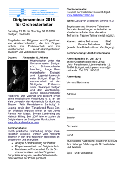 Dirigierseminar 2016 f&uuml;r Orchesterleiter