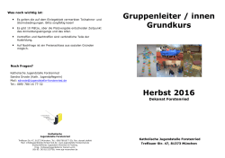 Anmeldung und Infos hier. - Katholische Jugendstelle im Dekanat
