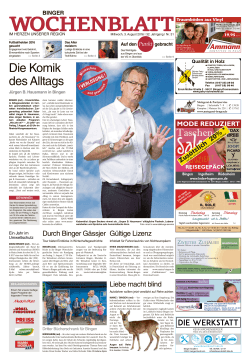 Binger Wochenblatt vom 03.08.2016