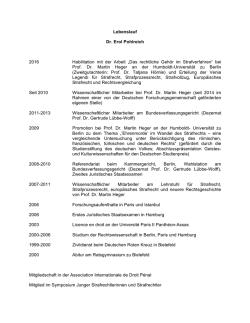 Lebenslauf - Prof. Dr. Martin Heger