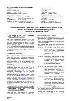 Guidelines for participation in the Patent Prosecution