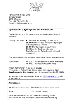 Gymnastik- / Springkurs mit Roland Jud