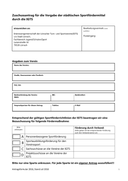 Antragsformular Sportförderung IGTS