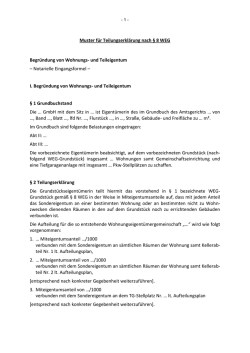 Muster Teilungserkl&auml;rung