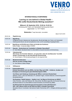 Programm der VENRO-Gesundheitskonferenz PDF