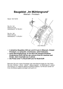 Baugebiet Im Mühlengrund - Gemeinde Biberach/Baden