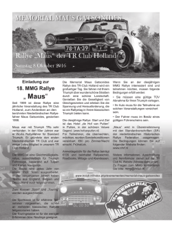 MEMORIAL MAUS GATSONIDES Rallye „Maus“ der - Triumph-IG