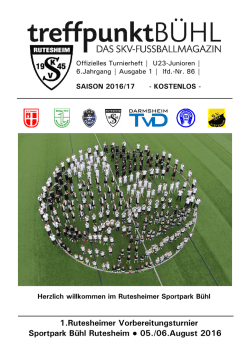 Ein Turnierheft mit Turnierplan, Sponsoren und Details zu