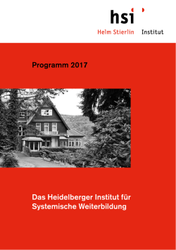 Kursprogramm 2017 - Helm Stierlin Institut