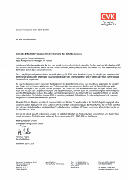 DownloadAktuelle Liefersituation CVK