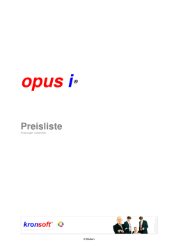 Preisliste opus i - Software für Datenschutz-, IT
