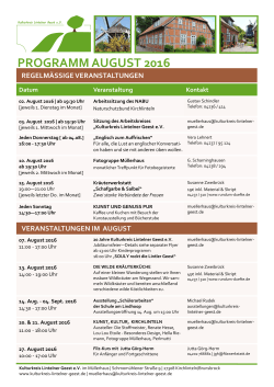 programm august 2016 - Kulturkreis Lintelner Geest e. V.