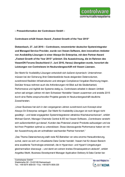 Controlware erhält Veeam Award
