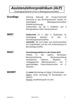 Info zum ALP - Universität Flensburg