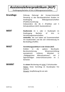 Info zum ALP - Universit&auml;t Flensburg