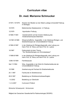 Curriculum vitae Dr. med. Marianne Schmucker