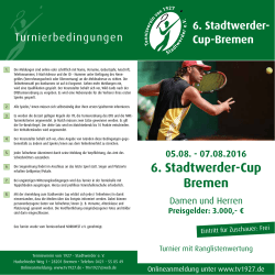 6. Stadtwerder-Cup Bremen - Tennisverein von 1927 Stadtwerder eV