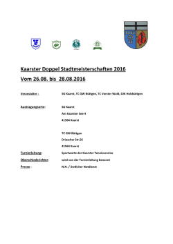 Doppel-Stadtmeisterschaften Erwachsene - SG Kaarst e.V.