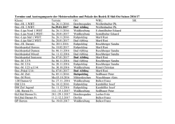 Termine Winter 2016/2017