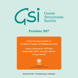 Preisliste 2017 - Gustav Stresemann Institut Bonn