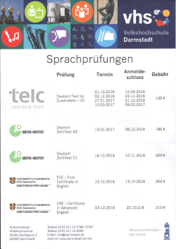 Sprachprüfungstermine