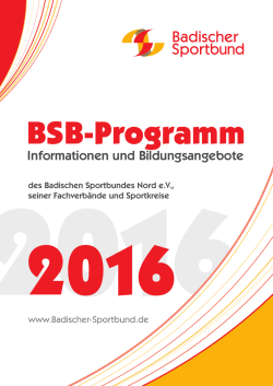 BSB-Programm 2016 - Badischer Sportbund
