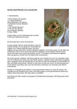 Gurken-Senf-Risotto mit Lachsforelle