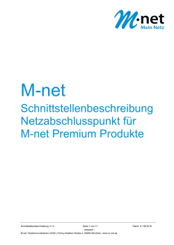 Schnittstellen-Beschreibung Premium DSL und Premium - M-net