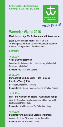 Handzettel - Gesundheitsregion G&ouml;ttingen eV