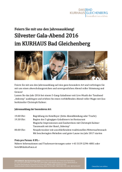 Gala-Abend Silvester 2016 - Das Kurhaus