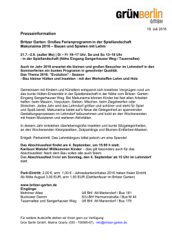 Gro&szlig;es Ferienprogramm in der Spiellandschaft Makunaima