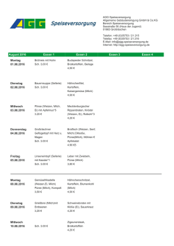 August 2016 - AGG Speiseversorgung