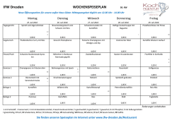 IFW Dresden WOCHENSPEISEPLAN