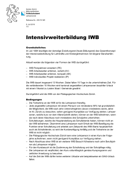 Intensivweiterbildung IWB - Volksschulamt
