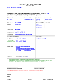 Informationstechnische Geheimschutzanweisung ITGA Nr.: xy