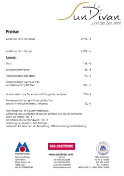 Preise - SunDivan